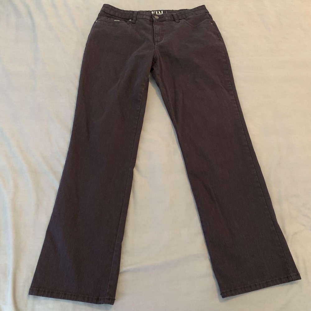 FDJ French Dressing Olivia Straight‎ Jeans Womens 12P Petite Brown Mid Rise